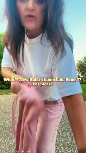Halara Linen blend pants with a soft linen and viscose blend, a comfortable drawstring waist, and the ability to choose your length — the kind of summer pants that make getting the right fit so much easier whether you're petite, regular, or tall #linenpants #summerpants #halaralistens  #TikTokShopSummerTurnUp #halarafabric  @Halara Glam @Halara_official 