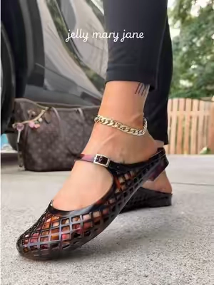 I squealed when I opened these! 🤎✨ @Cushionaire #cushionaire cushionaire Java Mary Jane jelly flats #jellyflats #jellyshoes #maryjaneshoes #sliponflats 