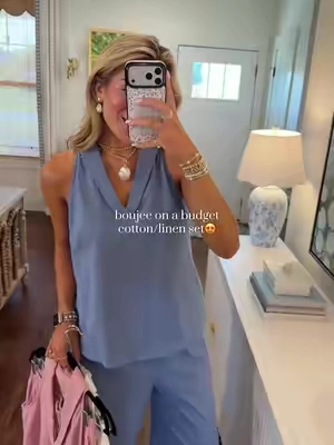 FINALLY found a version that isn't polyester😍! Wore the blue to brunch and so many people stopped me to ask me where it was from! Sooo classy! Yall it's SO good👏🏻 wearing size M and I'm 5'9! ##boujeeonabudget##classyfashion##eurosummeroutfits##vacationoutfits##affordablefashion