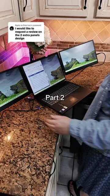 Replying to @Prez Lex The @Cevaton T2 Pro elevates your laptop to triple screens when you’re working from anywhere. #multiplemonitos #triplescreens #laptopextenders #workanywhere #remotework 