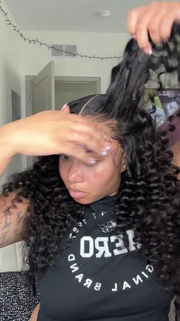 Loveeee some wands curls on deep wave hair @BangJazz Hair Store @bangjazzhair #diymaintenance #fyp #wiginfluencer #deepwavewig
