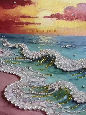 another day, another pearl diamond painting 🌊✨ #diamondpainting #pearl #craft #diamondart 