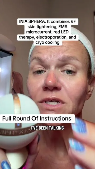 The INIA SPHERA combines RF skin tightening, EMS microcurrent, red LED therapy, electroporation, and cryo cooling in one device. It helps your skincare work harder while visibly lifting, firming, and sculpting the look of your skin—right from home. #INIASPHERA @INIA Official #SkinTightening #RFDevice #Microcurrent #RedLightTherapy 