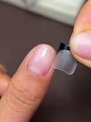 When will you try this sleek black fingernail design?🖤❤HL💖 #frenchtipnails #pressonnails #nailsartvideos #nailsdesign #summeressentials 