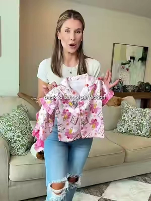 These pajamas are perfect for back to school! #backtoschool #GirlMom #GirlsPajamas #tiktokshopcreatorpicks 