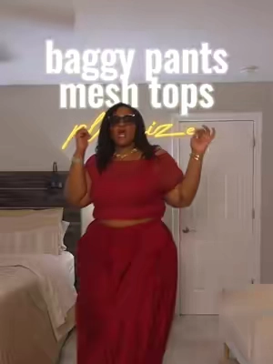 Red is one of those colors that does all the talking. ❤️ I paired this red mesh top with these baggy pants for a look that’s equal parts comfortable and statement-making. The monochromatic moment + leopard heels? Exactly the kind of outfit that turns heads without trying too hard. ✨ Mesh top ✨ Relaxed baggy pants ✨ Gold jewelry ✨ Leopard heels for the perfect contrast Sometimes all you need is one bold color and the confidence to wear it. I’m 5’9” and 325 lbs for reference, and everything I can link is in the TikTok Shop. Tap the orange cart to shop! 🛒 #curvyfashion #OOTD #tiktokshop #styleinspo #EverydayFashion 