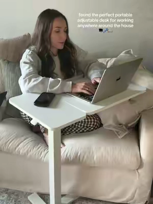 work from home essential! Adjustable tilting desks that slide under your couch or bed, & also lift up to be standing desks! #workfromhome #workingfromhome #standingdesk #desk #tiktokshopsummersale 