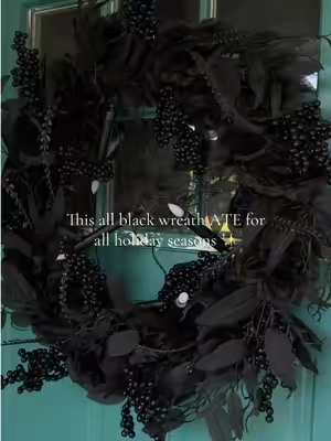 Qvc All black roses wreath for any holiday season, with Halloween coming up this wreath will be the perfect stand out Halloween decoration @QVC, Inc #wreathsfordoor #wreaths 🕯️🕷️🕸️✨🖤