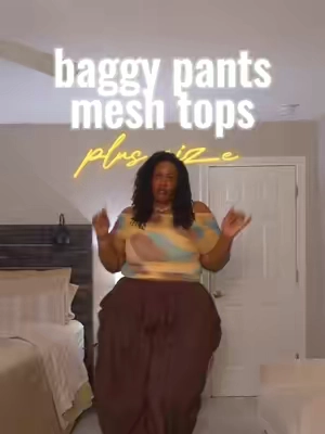 Whoever said neutrals had to be boring clearly never met this outfit. 🤎✨ The formula stays the same: ✔️ Fitted mesh top ✔️ Oversized baggy pants But changing the colors completely changes the vibe. I love how the chocolate brown pants ground the look while the abstract mesh top adds just enough color and interest. It’s comfortable, flattering, and feels like something I’d reach for over and over again. Don’t underestimate the power of a simple outfit formula—you can recreate it with pieces you already own. Everything is linked in the TikTok Shop! Tap the orange cart to shop. 🛒 #plussizefashion #plussizestyle #baggypants #meshtop #neutralstyle 