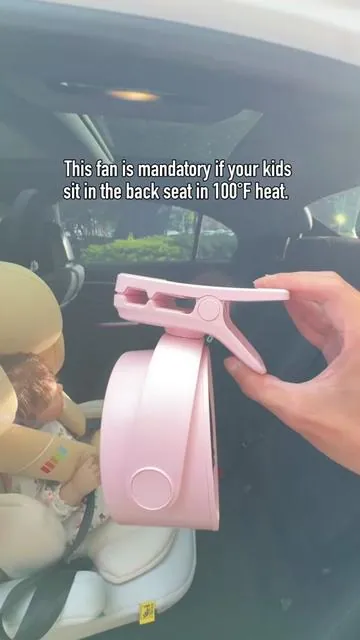Any other mom sick of backseat babies always overheating? This fan fixes it all 🥵 #MomHacks #CarEssentials #BabyGear #ClipOnFan