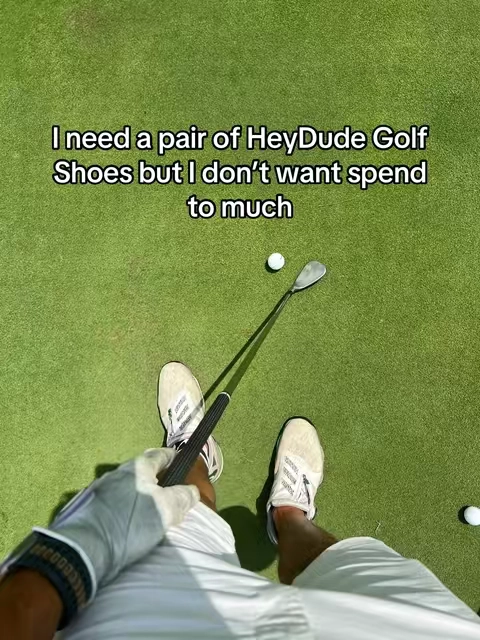 These are the newest release from HeyDUDE. And they are as durable and as comfortable as they get! Absolutely can’t beat the price either! #heydudegolf #golfshoes #golflife #golfsale 