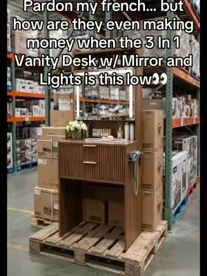 Awesome vanity desk #makeupvanity #vanitymirror #desk 