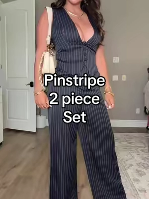 #corporatebaddie #bossbabe #2pieceset #pinstripe #tiktokshopsummersale  