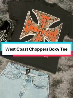 Boxy west coast choppers tee, the fit on this is perfect 🔥#mensfashion #outfitinspo #streetwear #westcoastchoppers #tee 