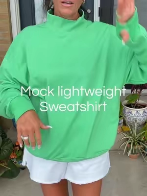 YavHad me at mock neck with pockets!! This sweatshirt is perfection. @Fisoew Clothing Co. #mockneck #sweatshirt #casualstyle  Fisoew Women's Oversized Mock Neck Sweatshirt Cozy Funne Neck Pullover with Thumbholes Casual Loungewear Top