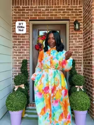 UOOZEE Women's Floral Print A-Line Maxi Dress, Smooth Breathable Shirt Dress with Long Balloon Sleeves, High Waist and Pockets for Workwear. #summerfinds #Summervibes #summerwins #tiktokshopsummerturnup #dress 