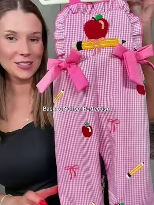 The cutest jumpsuit for back to school! #BackToSchool #GirlMom #GirlsClothes #tiktokshopcreatorpicks 