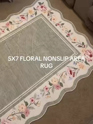 I am actually so obsessed with this & how soft it is. I got the 5x7!  #arearug #cozyhome #livingroomdecor #homedecor #floraldesign 