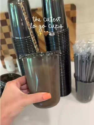 Suddenly I’m okay with “at home” coffee 😍 They also have clear but I love these black cups! 🖤