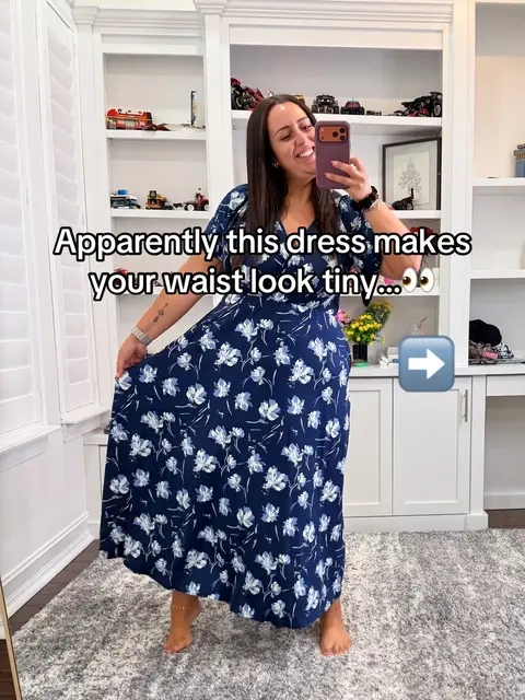 The wrap front gives me shape, the skirt hides my belly, and the sleeves flatter my arms. I felt pretty the second I put it on. Size: I’m wearing the XL. 