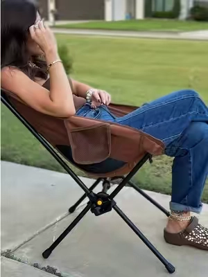 If you need me, I’ll be in this chair. 🫡 #outdoorchair #summervibes #falldealsforyou #campingchair #outdoorrockingchair @Fanttik 