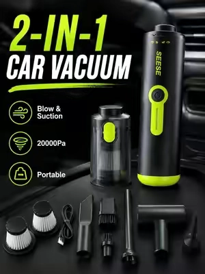 Strong suction clears crumbs and dirt off floor mats and seats smoothly. 🌬️🛡 #carvacuumcleaner #carcleaning #GapCleaning #summerfinds #fyp