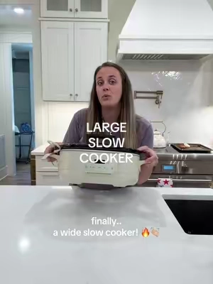 A slow cooker large enough to cook your meat evenly! Perfect for crockpot season coming up 🙌🏼 #slowcooker #cookingideas #kitchenappliance #cookinghack #crockpot  @Magnifique Inc 