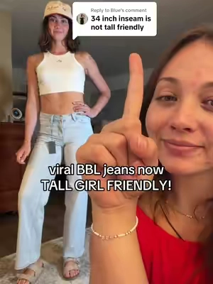 Replying to @Blue posting what the tall version looks like on her later, if the 31 in inseam looks like THAT, i think you’re safe with the 34in unless your inseam is 35+ (sorry 6’0+ girls 😢) #cutejeans #jeans #forthegirls #tallgirl 