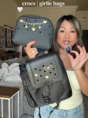 Crocs mini backpack + cosmetic bag! How freaking cute! Limited supply and already almost gone 🥹😢 #crocsgang #crocs #crocsmakeupbag #crocssuperbrandday #tiktokshopsummersale 