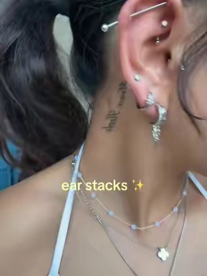 my fav and yes i’ll find room for more esp my right side #earstack #jewlery #silver #earstackinspo #silverjewelry 