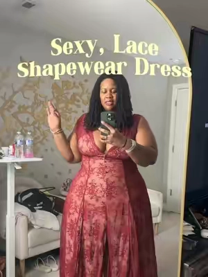 This lace dress has built-in shaping, but it still feels soft, feminine, and honestly really pretty. I love that it smooths everything out without looking like shapewear. Date night, anniversary dinner, Valentine’s Day, weddings, or anytime you want to feel a little extra confident—this one checks all the boxes. Proof that you don’t have to choose between feeling supported and feeling sexy. Linked in my TikTok Shop! 🛍️ #plussizefashion #shapewear #lacedress #datenightoutfit #curvyfashion 