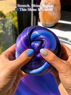 🍨This Slime Looks Straight Out of Space🌌✨ Stretch. Shine. Repeat🫴100% Oddly Satisfying 💙💜#slime #slimefun #slimevideo#StressRelief #asmr
