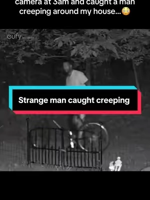 The security camera scared him off…😳👏 #eufy #caughtoncamera #securitycamera #scary #creepy 