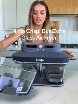 the ninja crispi just keeps getting better... DOUBLE glass air fryer?! I checked out so fast.. #ninjacrispi #ninjacrispidualzone #glassairfryer  @allie🌼 @Ninja Kitchen 