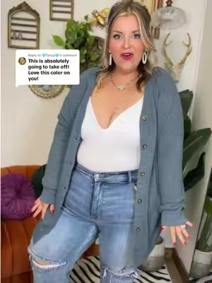 Replying to @🩵Tanya🩵 plus size friendly super long, oversized cardigan that goes up to a 5X!!! I’m a size 24W and 5’6” wearing the 3X in this plus size piece! #tiktokshopcreatorpicks #tiktokshopsummersale 
