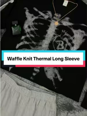 Tuff skeleton longsleeve thermal, these quality on this is insane 🔥 #mensfashion #streetwear #thermal #backtoschool #outfitinspo 