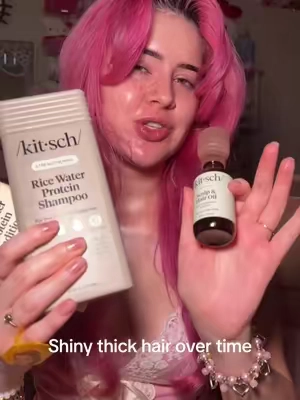 A scalp oil is the perfect way to grow your hairline back or get thicker hair. Rice water is overall good for your scalp and your hair so it’s perfect for promoting shine and new hair growth. ##mykitsch##ricewaterforhairgrowth##rosemaryforhairgrowth##hairgrowthbundle##hairgrowth