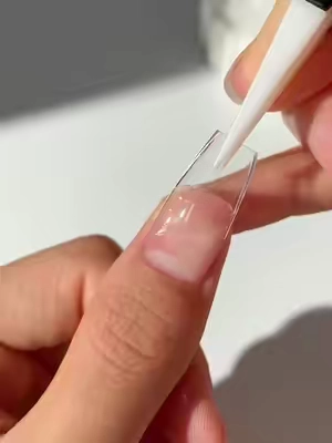 Strong enough to keep up with your busy days 🤍#diynailsathome #gelxnails #fypage #uvnails #nailglue 