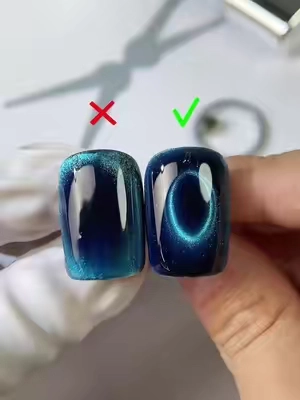 Your cat eye nails will look better after this trick ✨#diynailsathome #gelxnails #cateyenail #fypage #uvnails 