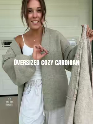 The perfect cozy cardigan 🤍 #oversizedcardigan #cozycardigan #cardiganoutfits #cozyoutfits #cozystyle 