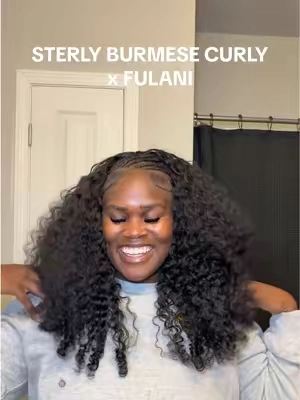 I love this wig down 😍 fulani half wigs for the summer ‼️ Hair: @sterlyhair_shop  Burmese Curly Half Wig 26 in #sterlyhair #halfwig #burmesecurly #fyp #viral 