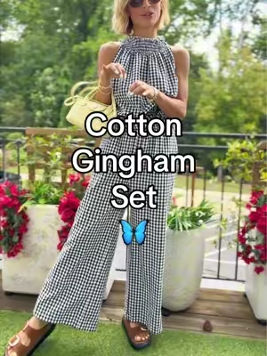 Favorite cotton set in gingham super cute but elevated vibe. Comfy fit that’s easy to dress up or down @SCUSTY #tiktokshopsummersale #summerwins #summervibes #weeklydeals