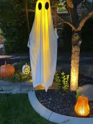 Adorable Swinging Ghost Halloween Decoration That Everyone Will Notice #HalloweenDecor #GhostDecor #HalloweenFinds #SpookySeason #TikTokShopCreatorPicks 