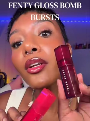 These colors are so juicy 🍒💦🤤 #glossbombburst #fentyglossbomb #fentybeauty #glossylips #pinklipgloss @Fenty Beauty 
