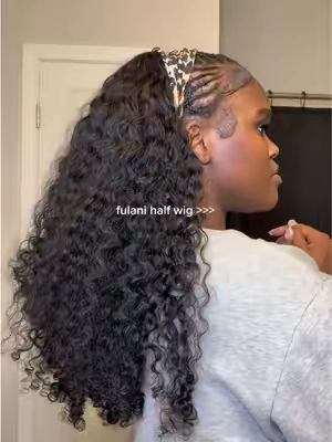 Just throw it on and you’re out the door 🙂‍↔️ Rate this look 1-10 🤭 Hair: @sterlyhair_shop  Burmese Curly Half Wig 26 inch #sterlyhair #halfwig #burmesecurly #fyp #viral 
