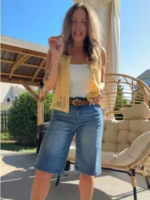 High waisted bermuda shorts  #shorts #jorts #bermudashorts #womenshorts 