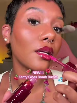 New Limited Edition Gloss Bomb Bursts 💦🍉 #glossbombburst #fentyglossbomb #fentybeauty #pinklipgloss #purplelipgloss @Fenty Beauty 