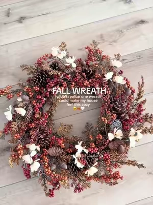 Bring the cozy feeling of fall right to your front door with this beautiful QVC autumn wreath! 🍂 Featuring rich fall foliage, pinecones, berries, acorns, and warm harvest colors, this wreath instantly makes your porch or entryway feel warm, inviting, and beautifully decorated. It’s the easiest way to refresh your home for the season and create that cozy autumn feeling everyone loves. #FallWreath #AutumnDecor #FallHomeDecor #QVCFinds #CozyHome
