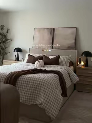 obsessed with this gingham duvet cover ✨ #bedroommakeover #duvetcover #duvets #gingham #bedroomdecor 
