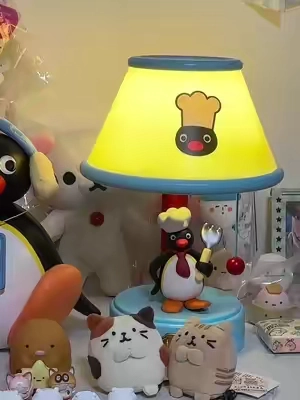 Cute Penguin Night Light, 3-Level Dimmable LED Bedside Lamp with Pull Chain, Cozy Room Decor & Gift Idea  #NightLight #PenguinLamp #CuteRoomDecor #BedroomDecor #CozyRoom
